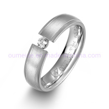 Elegant Women Engagement 925 Silver Ring with Aaaa Zircons